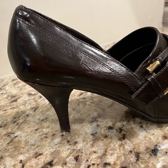 Size nine brown leather Franco Sarto shoes with two and a half inch heel - Picture 5 of 11